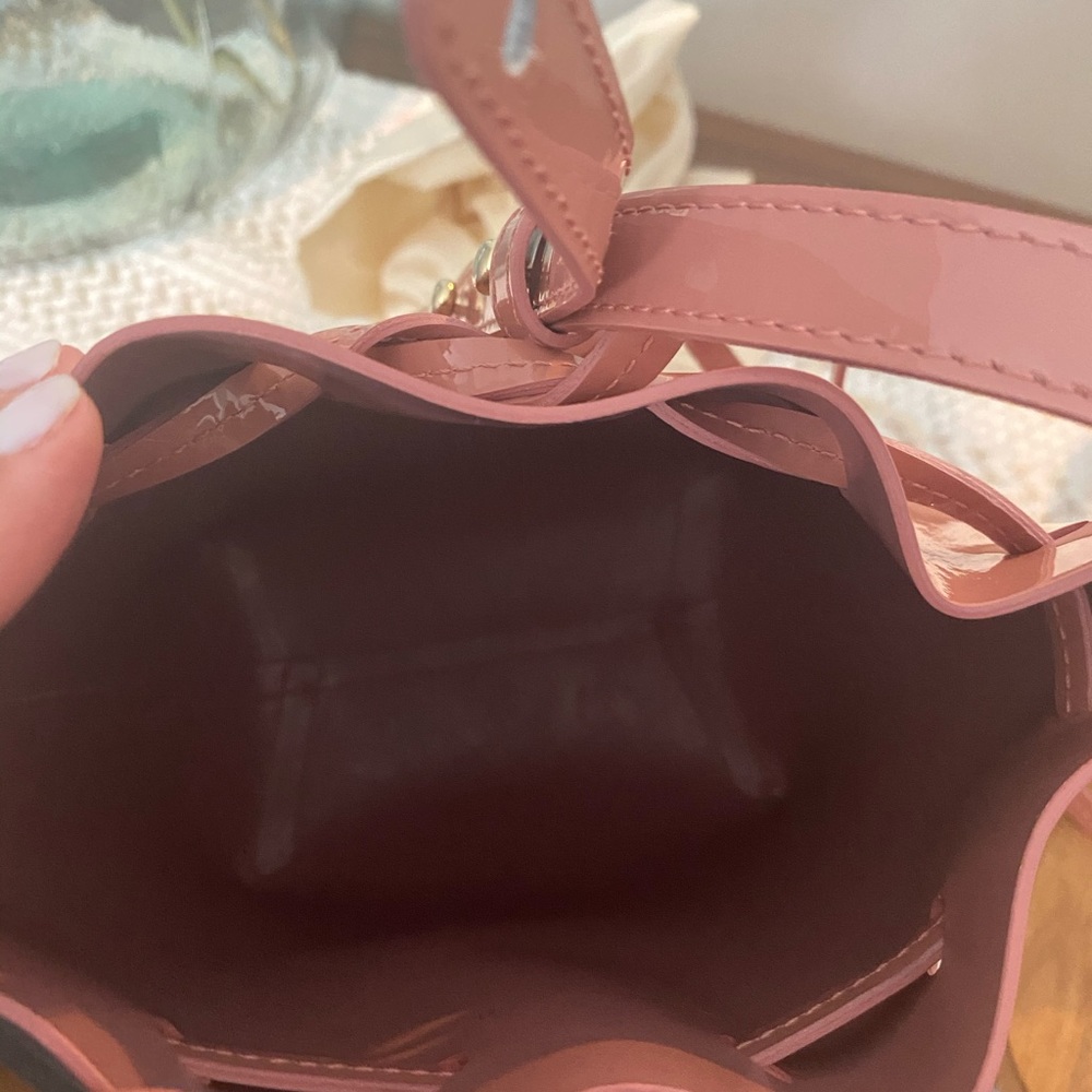 Mansur Gavriel Mini Patent Bucket Bag View 5